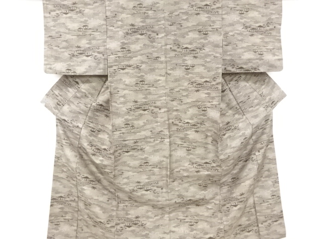 JAPANESE KIMONO / ANTIQUE KIMONO / SILK / TOKAMACHI TSUMUGI / HOUSES